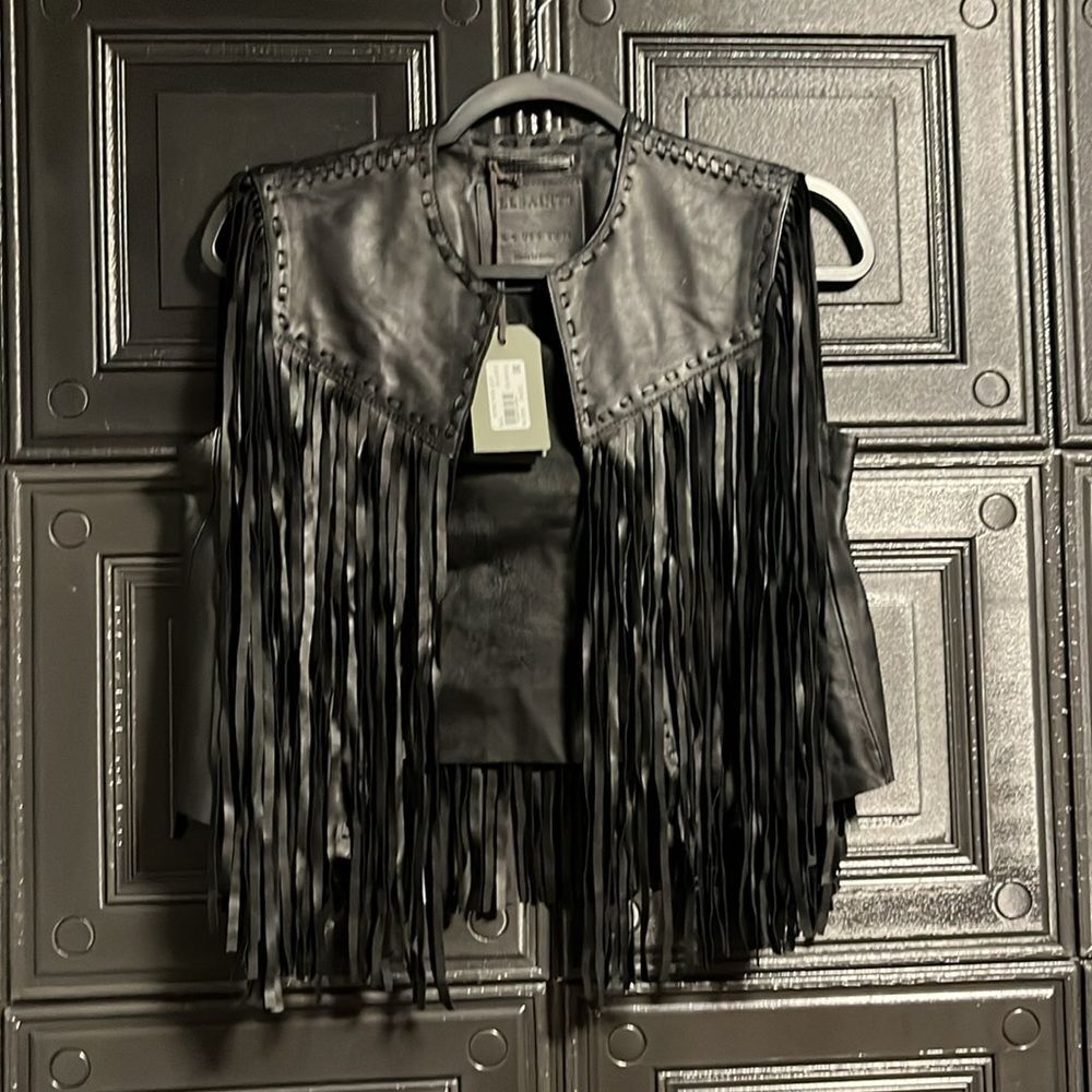 Allsaints Leather tassel vest - Picture 2 of 5